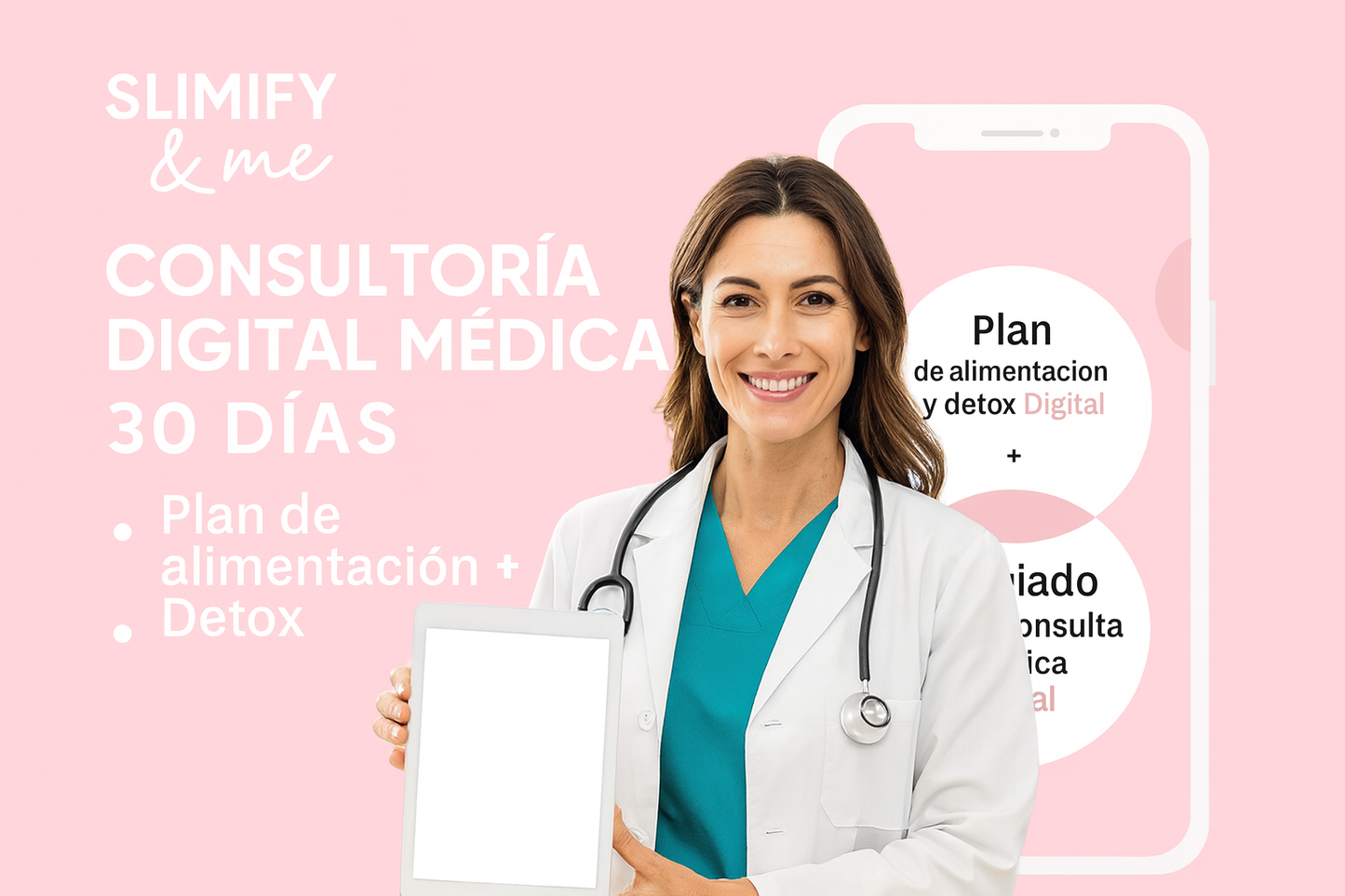 Incluye GRATIS: Consultoría Médica por 90 Días + Plan Alimenticio + Detox