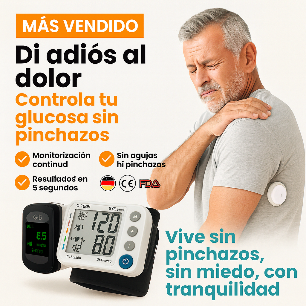 Medidor de Glucosa en Sangre Multifunción 8 en 1, pulso, glucosa y presión +🎁Regalo Medidor de Presión Arterial + Relogio Smartwach